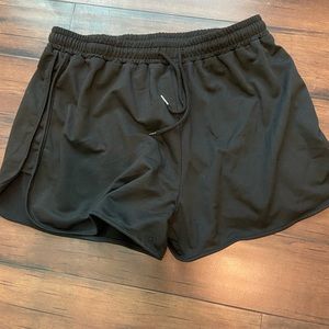 black drawstring shorts